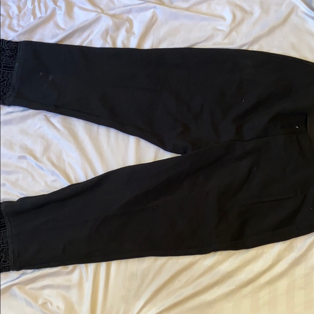 Pants with lace detail